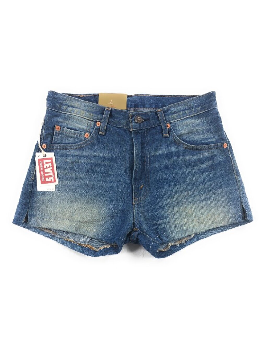 Levis Vintage Clothing LVC 505 Denim Shorts Size 27 Destroyed Selvedge Big E 60s